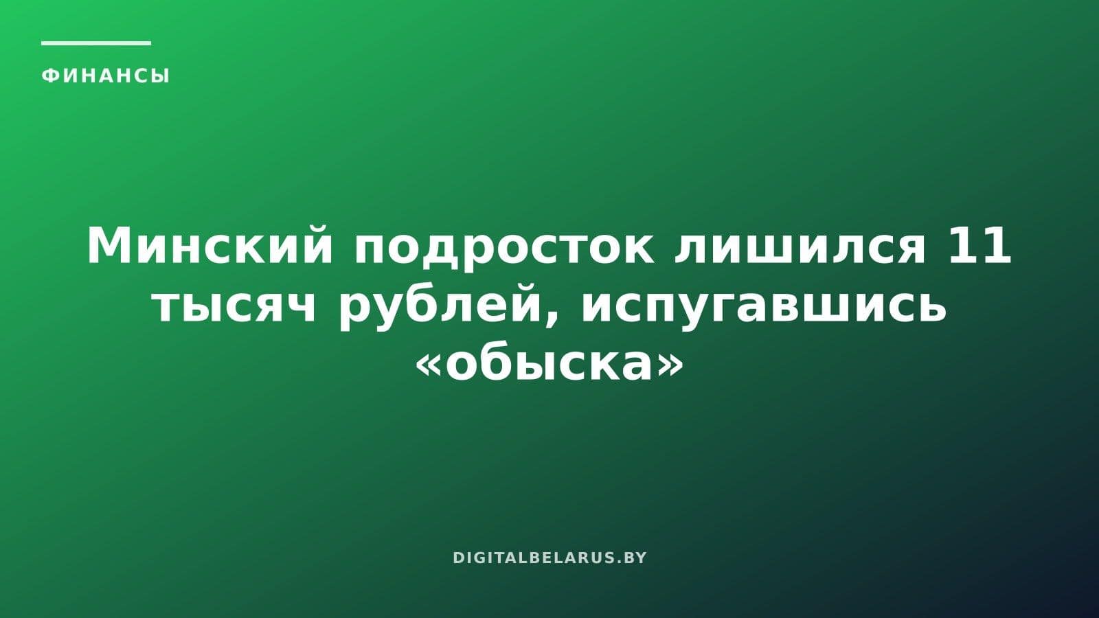 Минский подросток лишился 11 тысяч рублей, испугавшись «обыска»