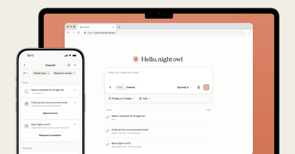 Anthropic выводит Claude Cowork на мобильные устройства и в браузер