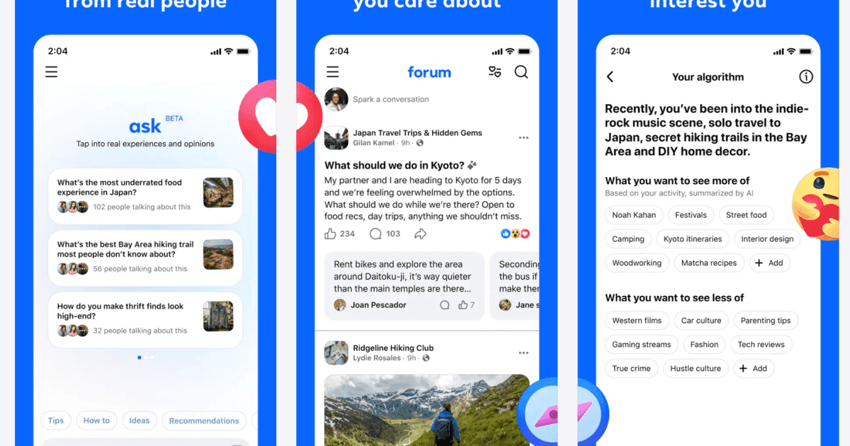 Meta запустила Forum — отдельное приложение для групп Facebook в стиле Reddit