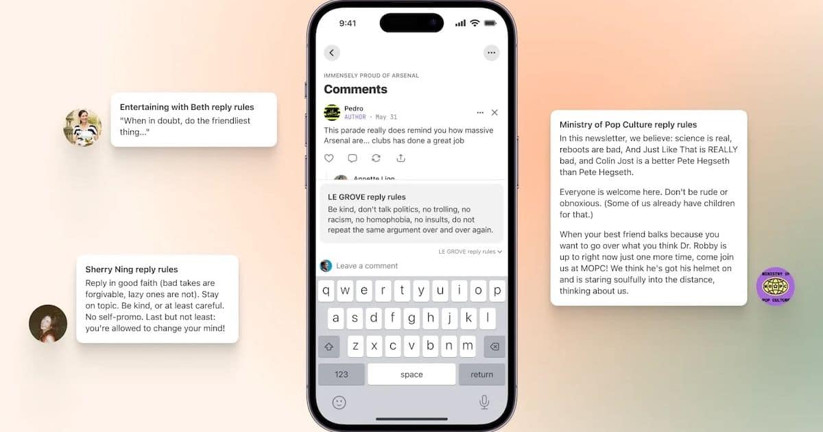 Substack запустил Reply Rules — ИИ-фильтр комментариев для авторов