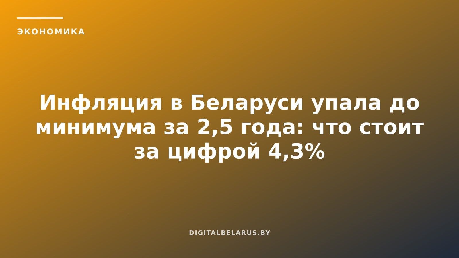 Инфляция в Беларуси упала до минимума за 2,5 года: что стоит за цифрой 4,3%