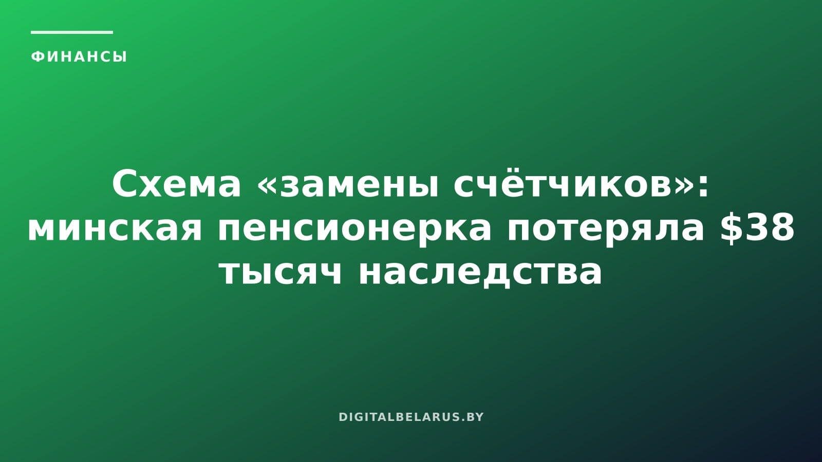 Схема «замены счётчиков»: минская пенсионерка потеряла $38 тысяч наследства